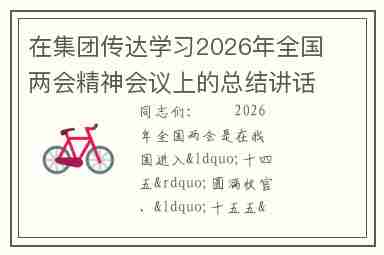 在集团传达学习2026年全国两会精神会议上的总结讲话