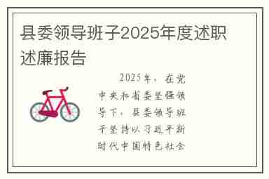 县委领导班子2025年度述职述廉报告
